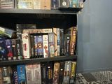 a bookshelf with a lot of books on it