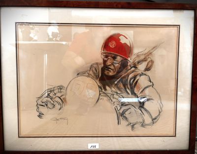 tableau représentant un joueur de baseball tenant une batte dans la main droite