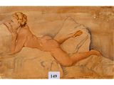 l'image d'un tableau représentant une femme nue allongée sur un lit