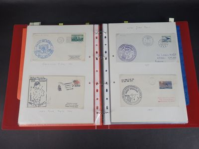 1 classeur rouge de 92 lettres et cartes sur les Navires Amé…