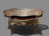 a small table with a tray on top of it