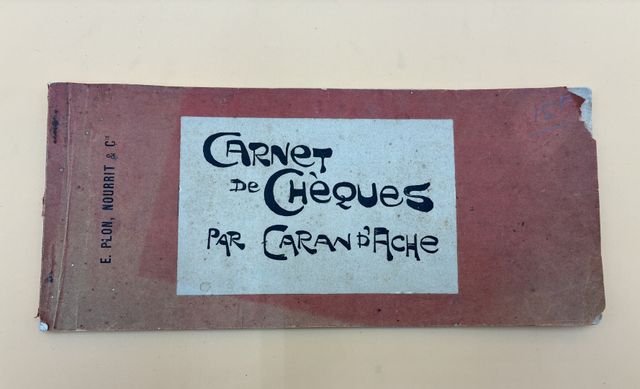 CARAN d’ACHE : Carnet de Chèques. Plon, Nourrit, 1892, in-16 oblo...