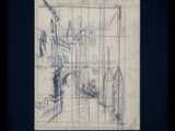drawing of a drawing of a man in a room with a window
