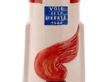 a salt and pepper shaker with a red wing on it