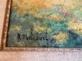 an image of a painting of a cat sitting on a bench