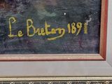 an image of a painting of a man in a suit and tie with a name written on it