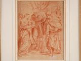 an image of a drawing of a group of people in a room
