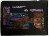 drawing of a blackboard with a drawing of a train on it