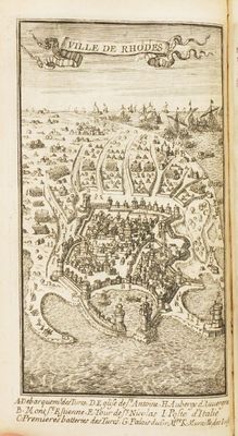 an old book with a drawing of a map of a town