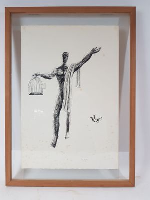 Camille CLAUS (1920-2005) - "Poème lyrique", 1957 - Dessin à…