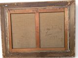 an old picture frame with a drawing of a man and a woman