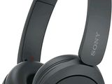 the sony headphones are black and have a built in microphone