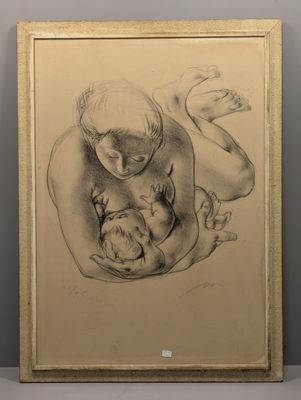 l'image d'un dessin représentant une femme tenant un bébé