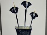 une image d'une peinture de fleurs dans un vase