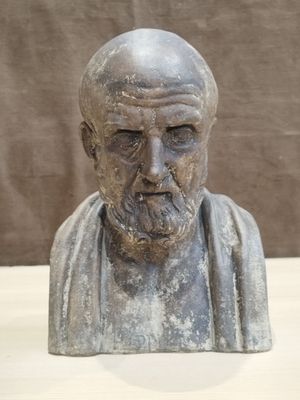 bust of an old man with a beard and a bearding