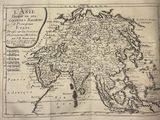 an old map of asia with the names of countries in it