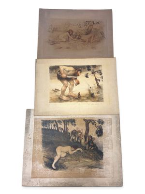 deux vieilles photos d'un homme et d'une femme dans les bois
