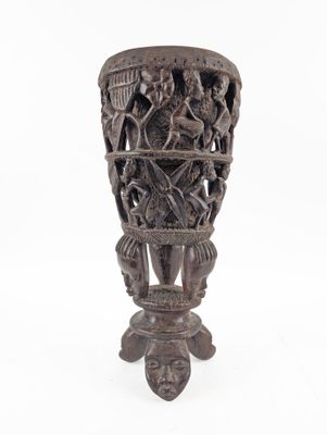 an image of a vase that is made out of wood