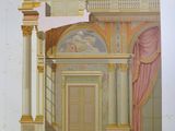 a picture of a drawing of a building with a doorway