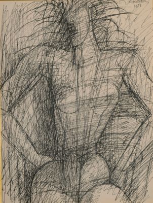 an image of a drawing of a man sitting on a chair