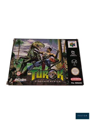 a box with a picture of a dinosaur and a man riding a motorcycle