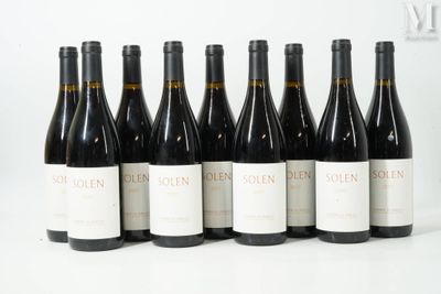 six bouteilles de vin sont alignées sur une surface blanche
