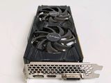 a close up of a video card on a white surface