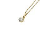 a diamond pendant on a gold chain