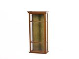 une grande vitrine en bois avec une porte vitrée