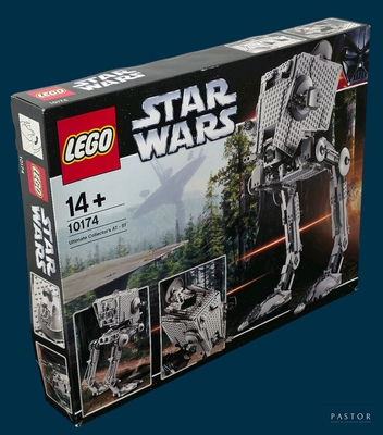 une boîte de kits Lego Star Wars sur fond bleu
