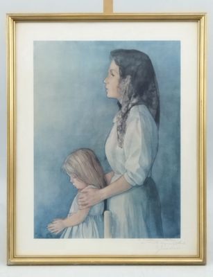 GUY SÉRADOUR (1922-2007)."La prière" Lithographie dédicacée …