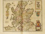 an old map of scotland with the kingdom of scotland in the middle