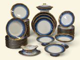 a picture of a group of blue and white plates and bowls