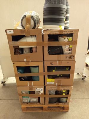 Lot de 6 cartons de pots de fleurs - différents modèles - Photo 1