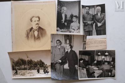 many old photos of men and women on a refrigerator