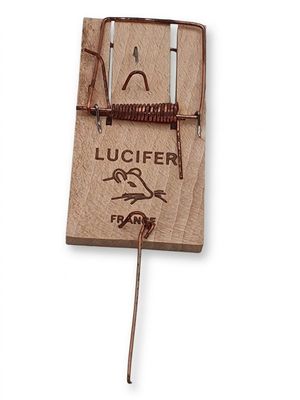 une trace de souris sur laquelle se trouve une souris et où l'on peut lire « luciferer »