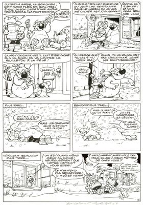 une bande dessinée en noir et blanc mettant en scène des personnages de dessins animés