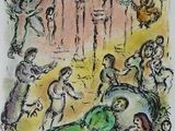 une image d'un dessin représentant un groupe de personnes dans une pièce