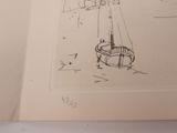 drawing of a man standing on a boat in a body of water