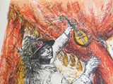 un dessin représentant un homme jouant d'un instrument de musique