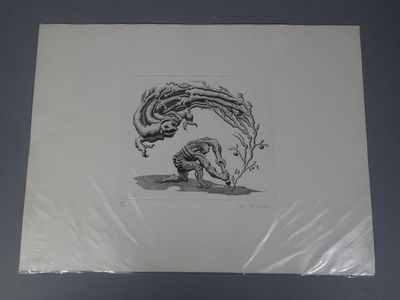 une image représentant un dessin d'un homme avec un dragon sur le dos
