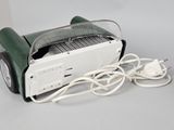 an image of a green and white electric heater