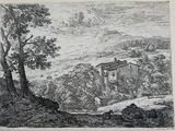 an image of a drawing of a house on a hill