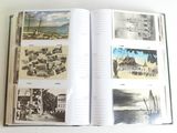 an open book with pictures of different places on it