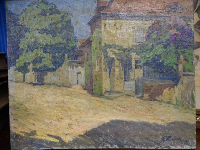 M. MARTINEZ( ?) huile sur toile « maison » signée en bas à droite...