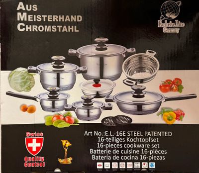 a box with a bunch of pots and pans on it