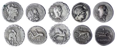 an image of a collection of ancient roman coins on a white background