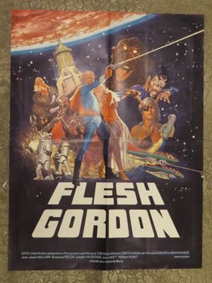 a movie poster for the film flesh gordon