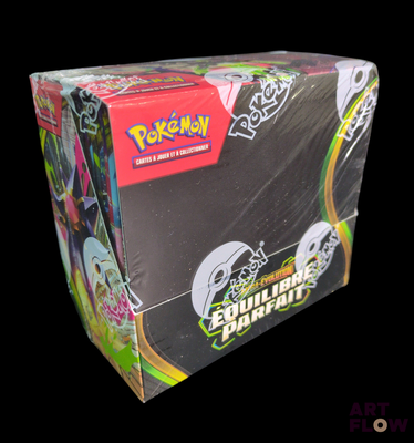 une boîte de cartes à collectionner Pokémon sur fond noir