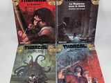 three books in a series of three covers of thorgal and thorgal